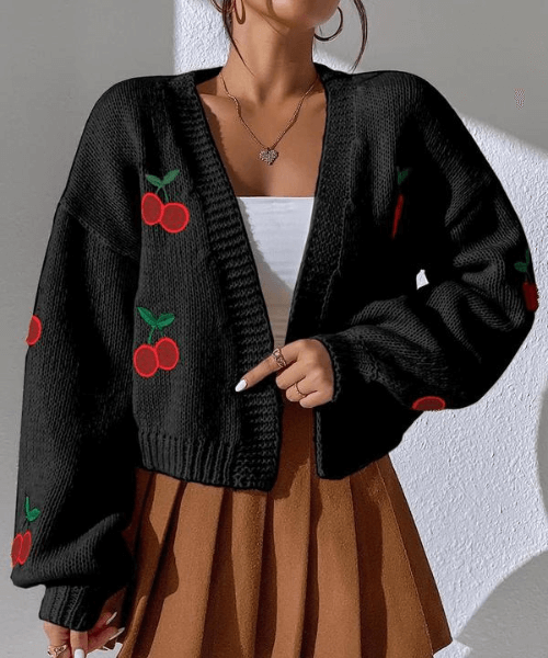 Cherry Knit Cardigan