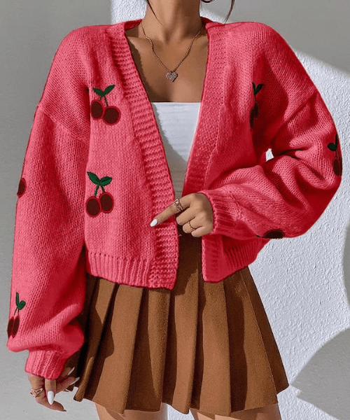 Cherry Knit Cardigan